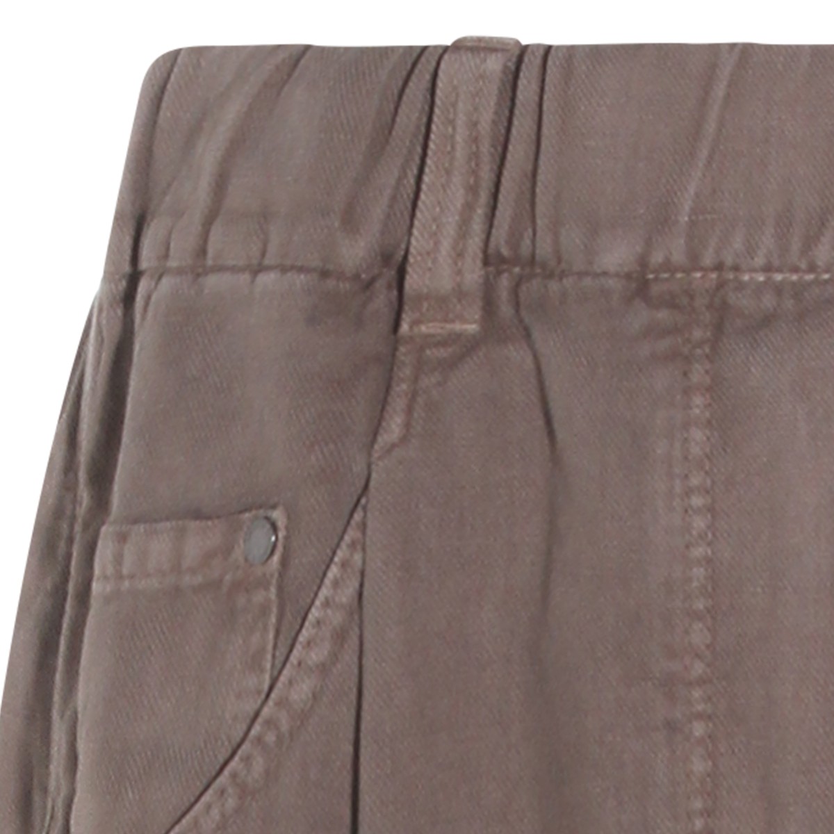 EARTH BROWN COTTON AND LINEN BLEND JEANS