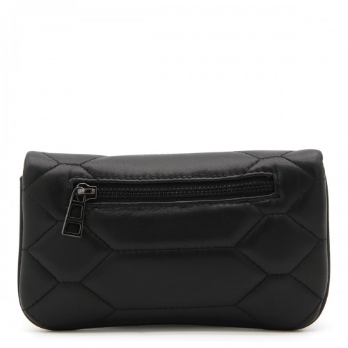 BLACK LEATHER ROCK NANO XL MAT SCALE SHOULDER BAG