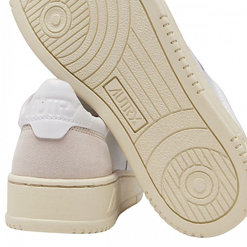 WHITE AND PINK LEATHER MEDALIST SNEAKERS