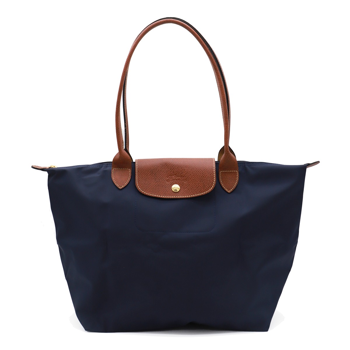 BLUE LEATHER LE PLIAGE ORIGINAL L TOTE