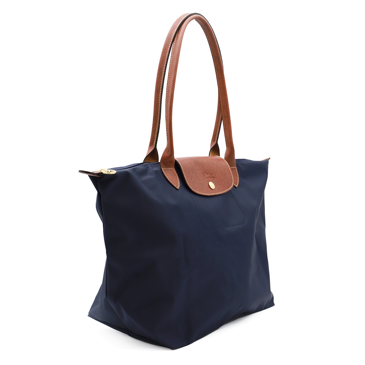 BLUE LEATHER LE PLIAGE ORIGINAL L TOTE