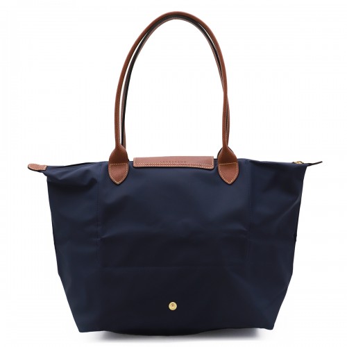 BLUE LEATHER LE PLIAGE ORIGINAL L TOTE