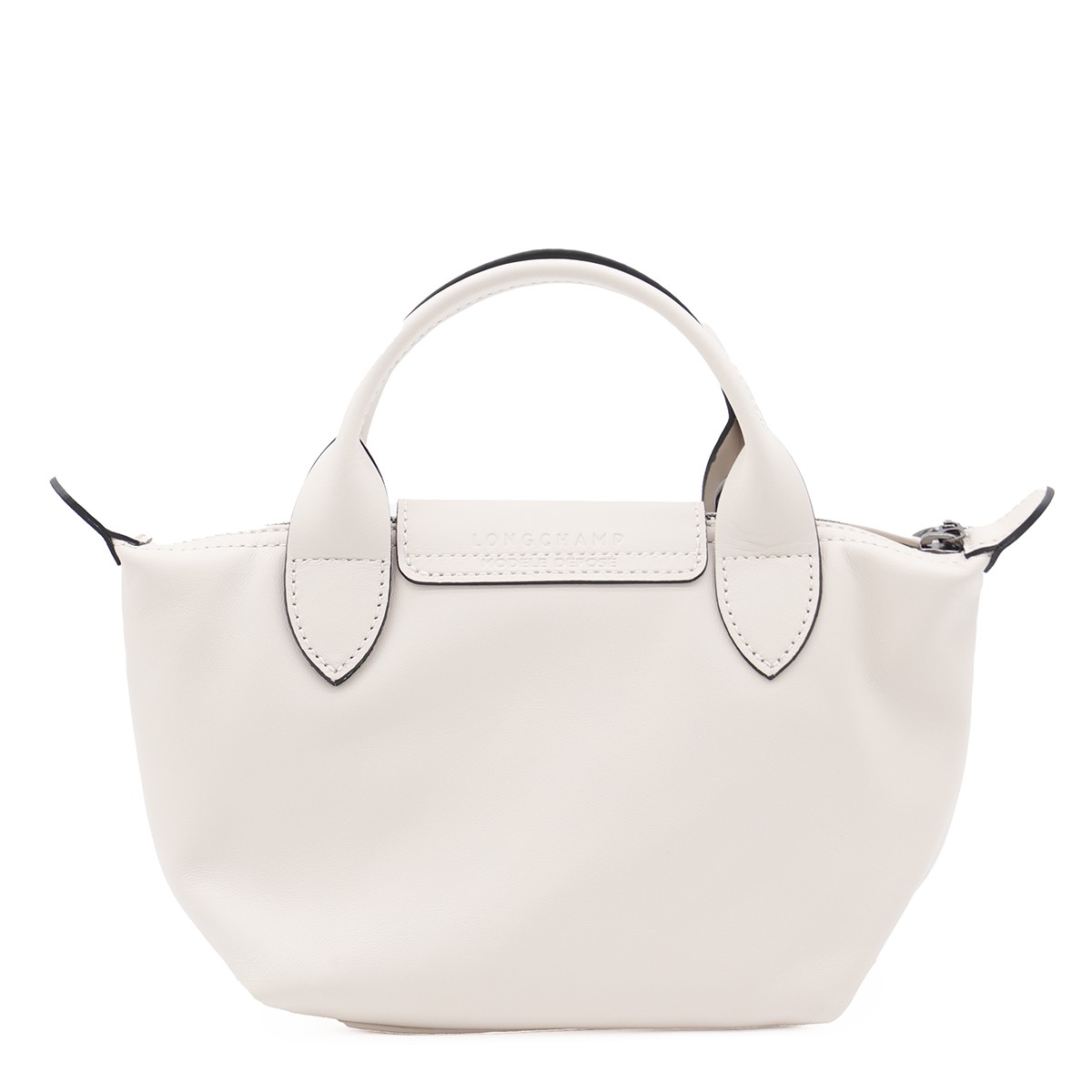 WHITE LEATHER LE PLIAGE XTRA XS TOTE