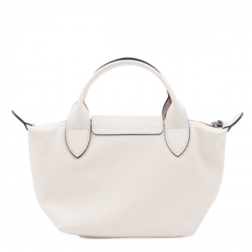 WHITE LEATHER LE PLIAGE XTRA XS TOTE