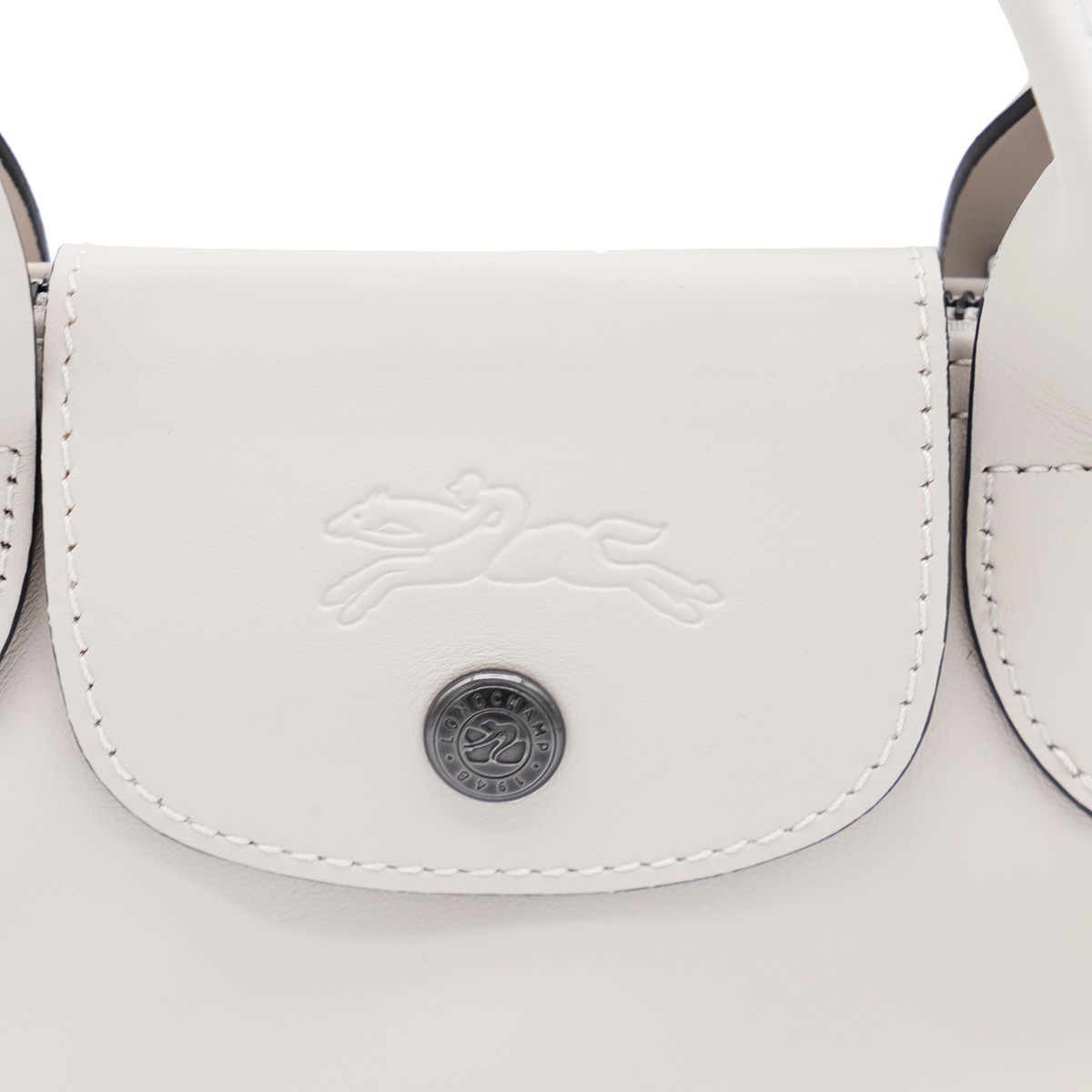 WHITE LEATHER LE PLIAGE XTRA XS TOTE