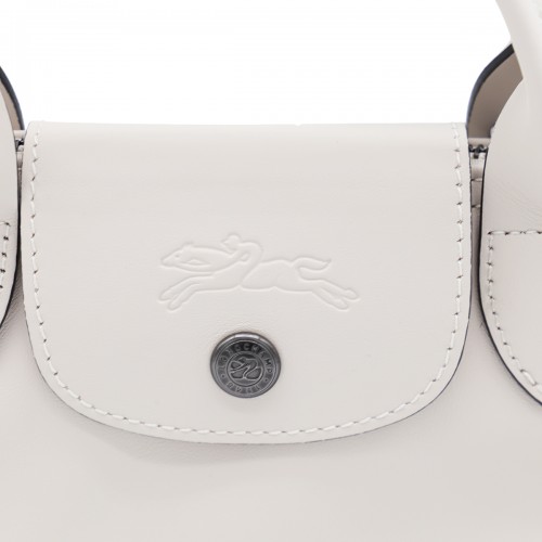 WHITE LEATHER LE PLIAGE XTRA XS TOTE