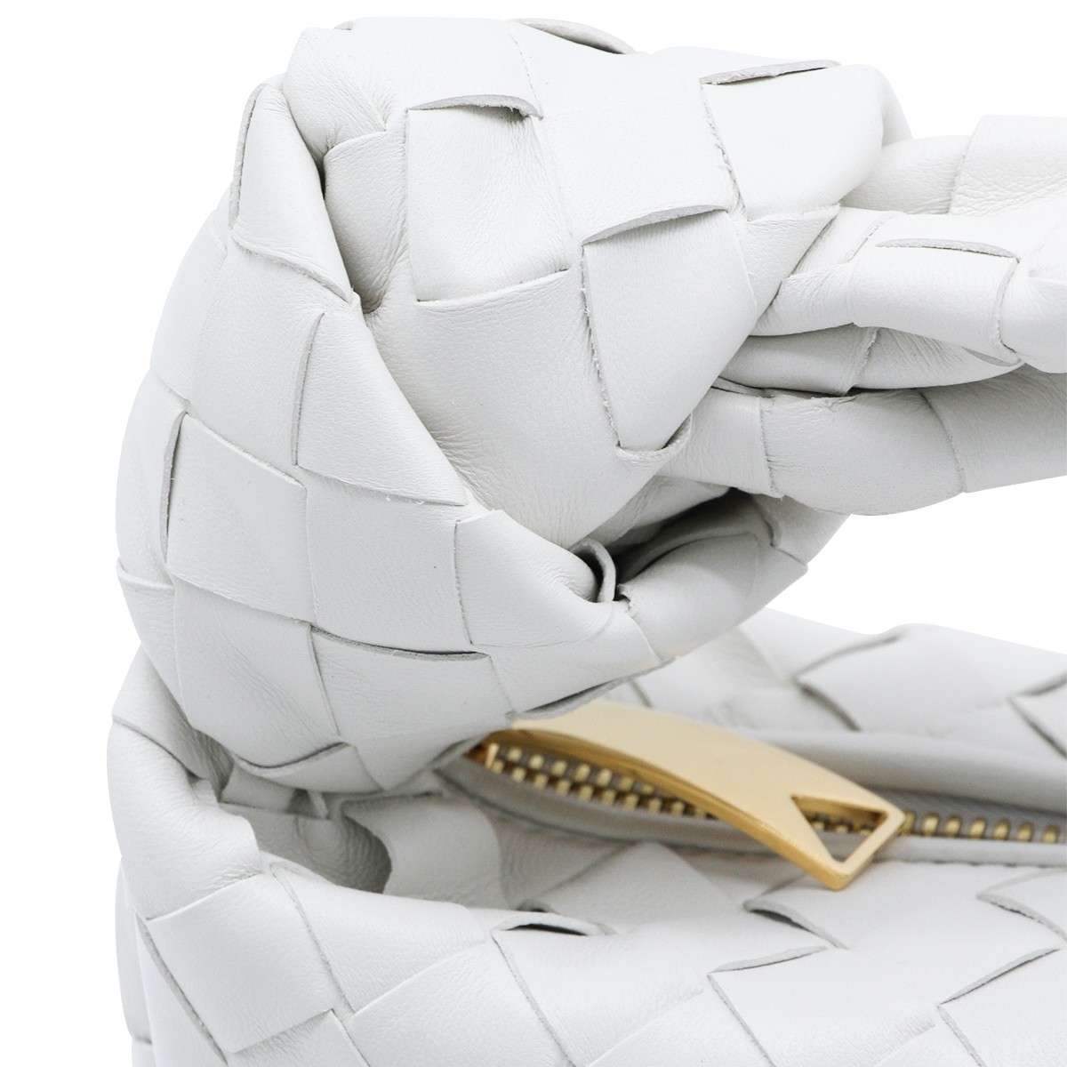 WHITE LEATHER MINI JODIE BAG