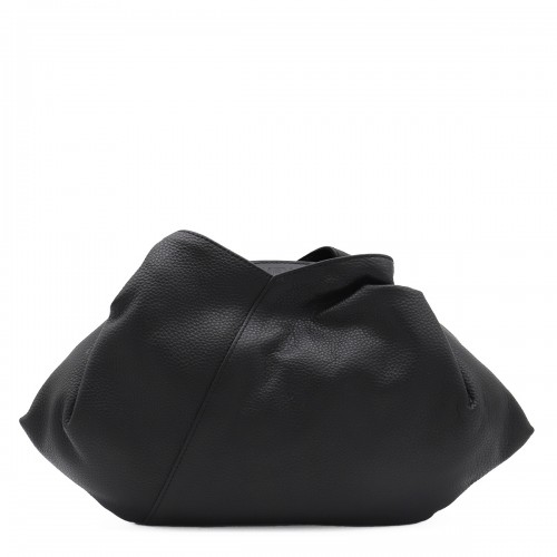 BLACK LEATHER TOP HANDLE BAG 2