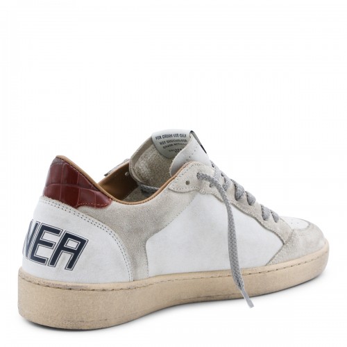 WHITE AND BEIGE LEATHER BALLSTAR SNEAKERS