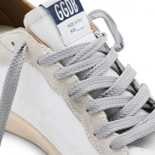 WHITE AND BEIGE LEATHER BALLSTAR SNEAKERS