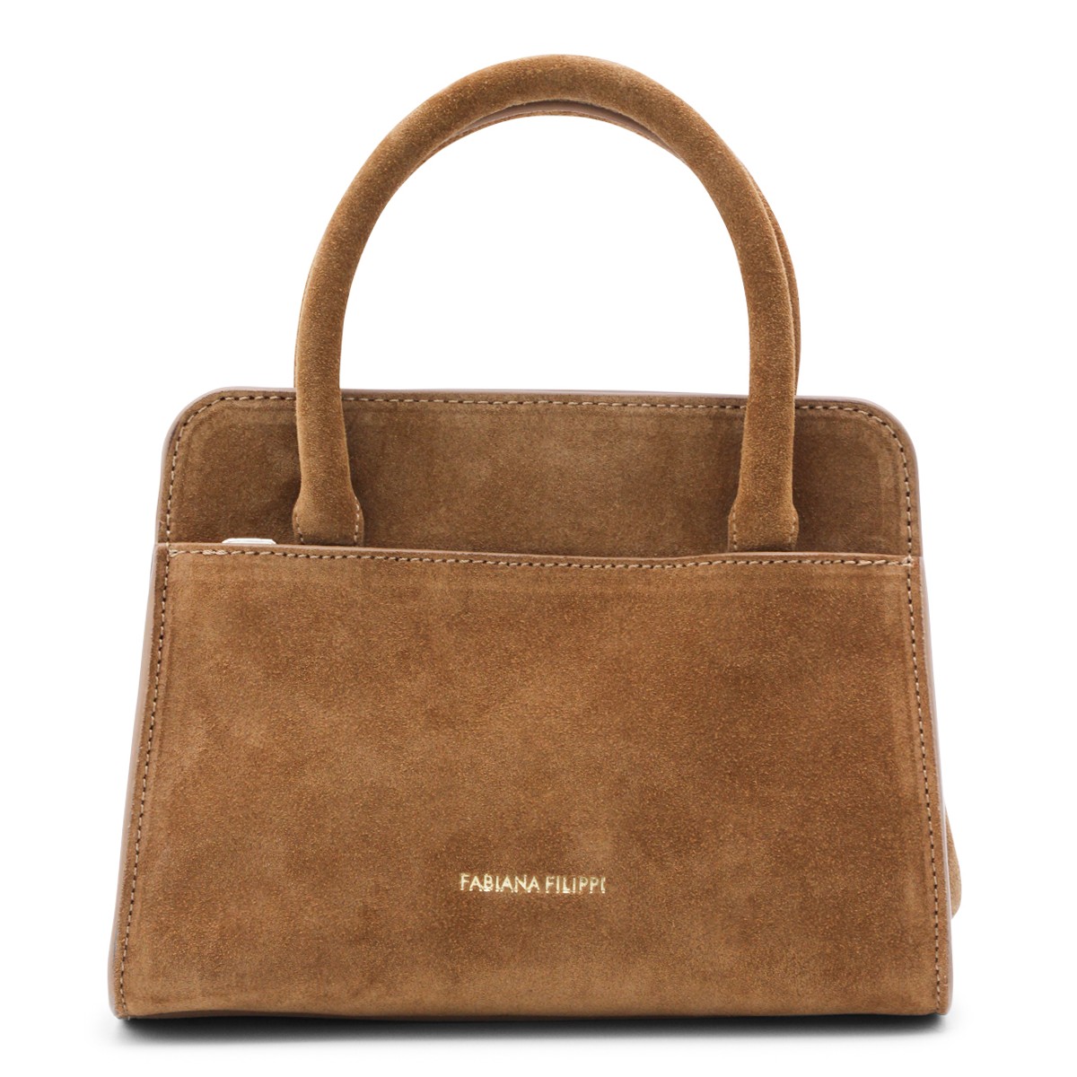 BROWN LEATHER TOP HANDLE BAG