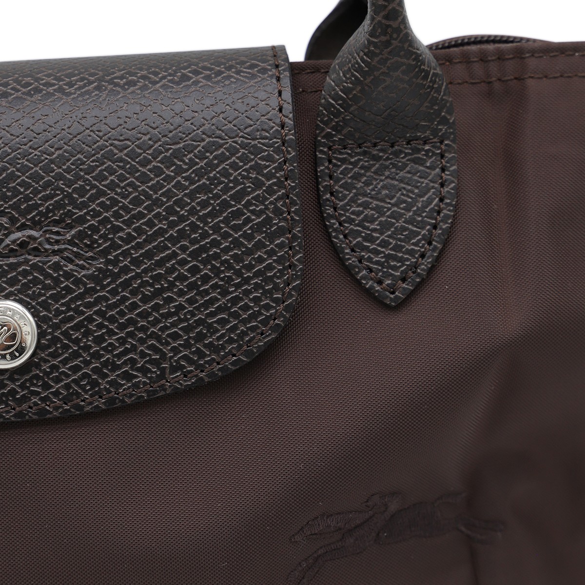 DARK BROWN LEATHER LE PLIAGE ORIGINAL...