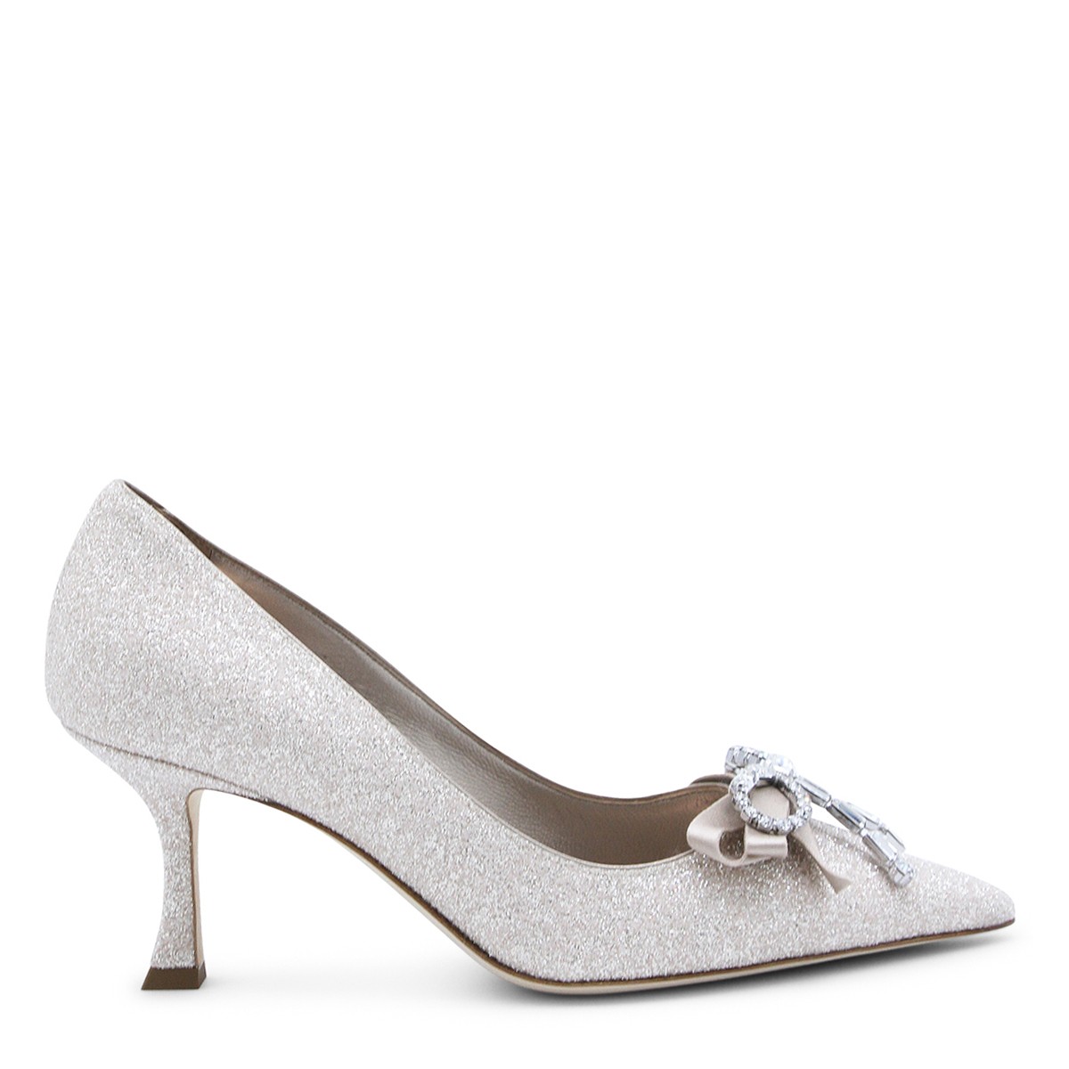 SILVER LEATHER AURIA 70 PUMPS