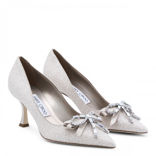 SILVER LEATHER AURIA 70 PUMPS 2