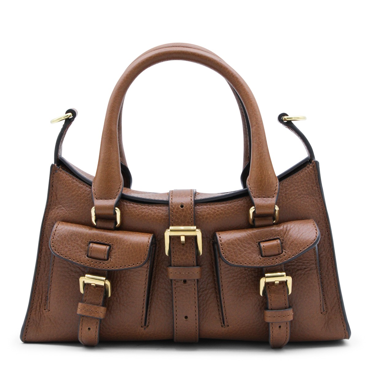 BROWN LEATHER MINI ROXANNE HERITAGE...