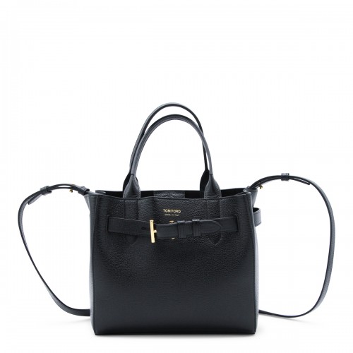 BLACK LEATHER TOTE
