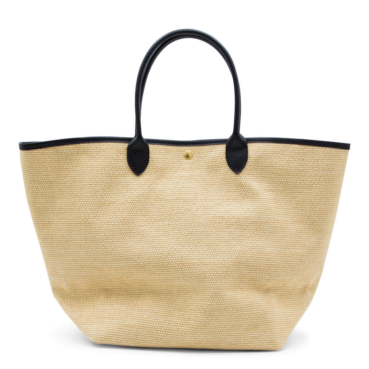 BEIGE AND BLACK RAFFIA LE PANIER...