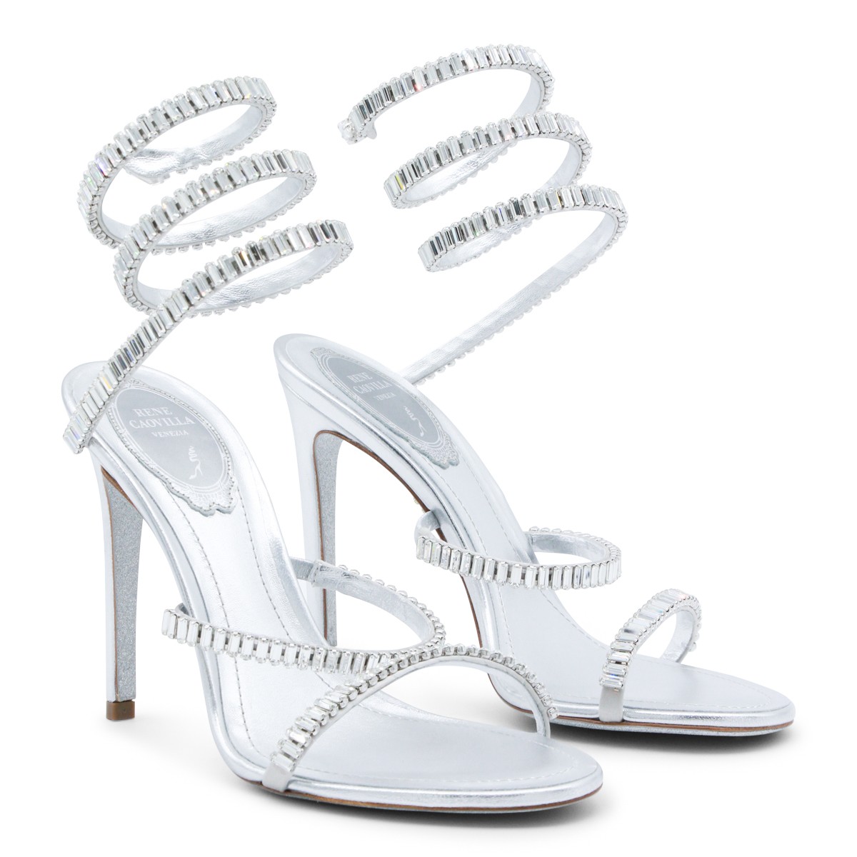 SILVER LEATHER SANDALS