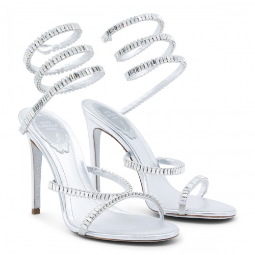 SILVER LEATHER SANDALS