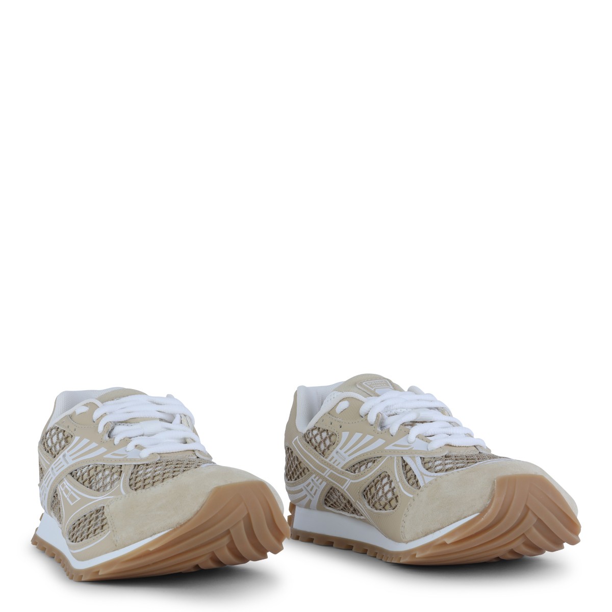 BEIGE LEATHER ORBIT SNEAKERS