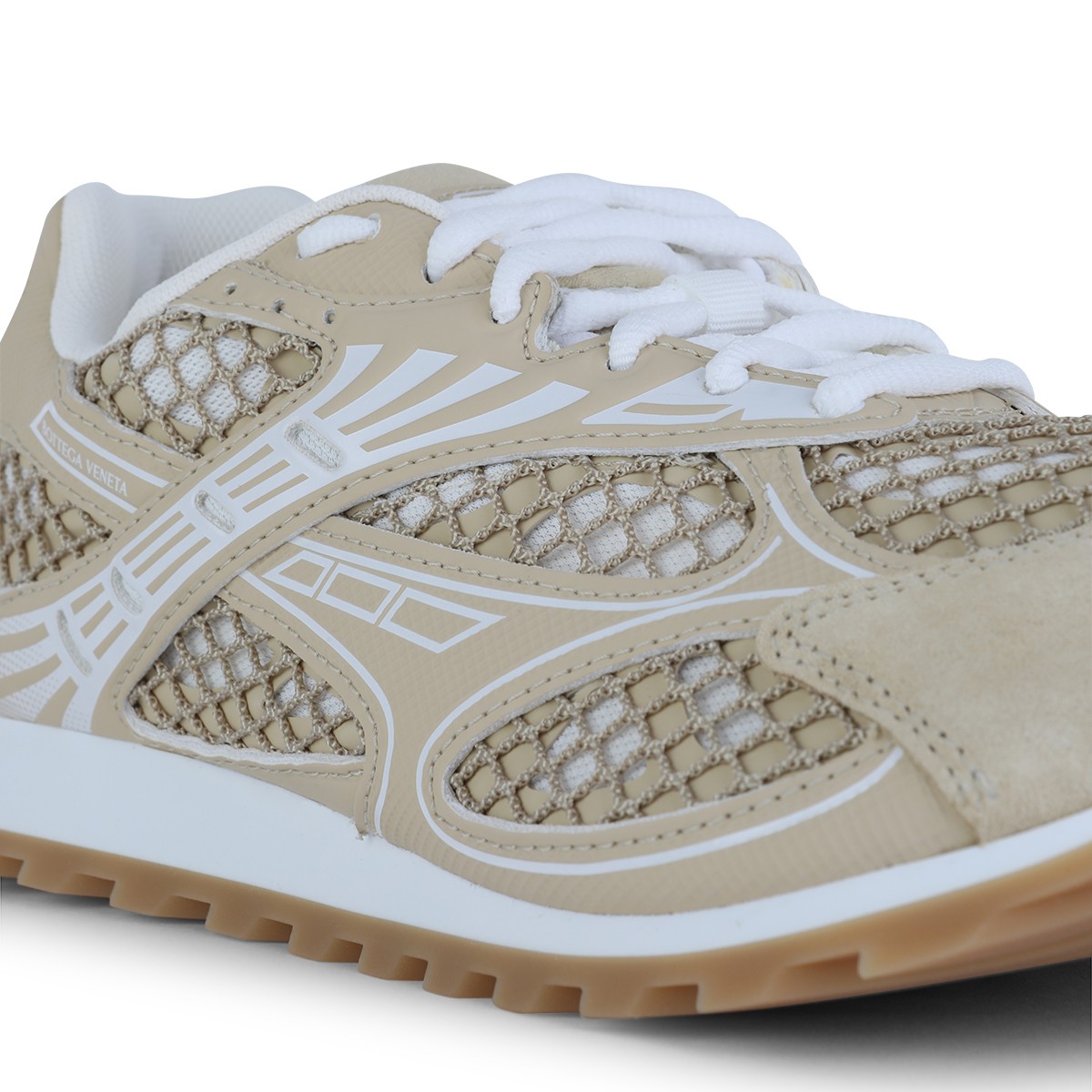 BEIGE LEATHER ORBIT SNEAKERS