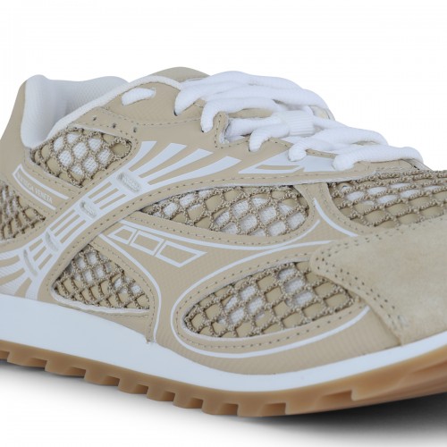 BEIGE LEATHER ORBIT SNEAKERS