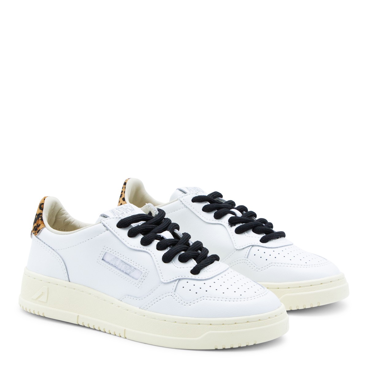 WHITE AND LEOPARD LEATHER MEDALIST...