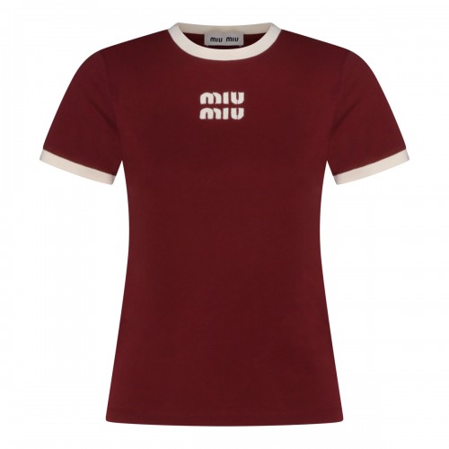 BURGUNDY COTTON T-SHIRT